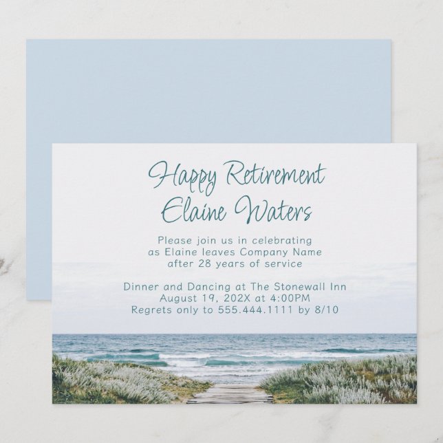 Convites Boardwalk (Caminho de Marcha) de Festas de Reforma (Frente/Verso)