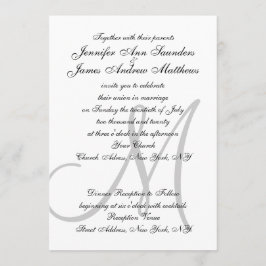 Convites Boas Convocações para Casamento Negro Elegante Ini