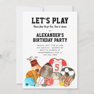 Convites Boas esportes - Balls Athletic All Star Aniversári