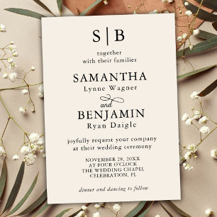 Convites Boas Iniciais Clássicas do Monograma