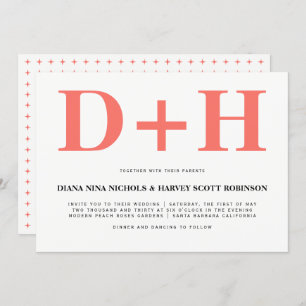 Convites Boas iniciais dos corais vivos, casamento tipográf