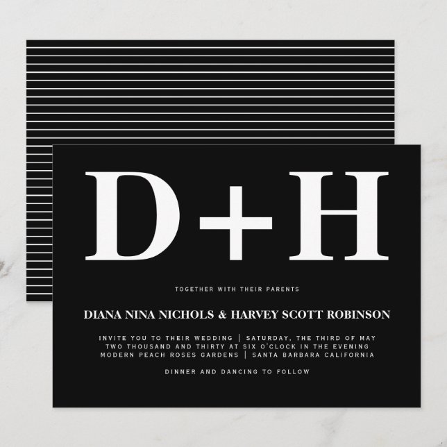 Convites Boas iniciais em branco tipografia em negrito casa (Frente/Verso)