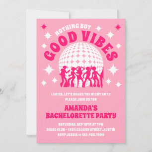 Convites Boas Vibes - Festa de solteira Rosa-Rosa-Groovy