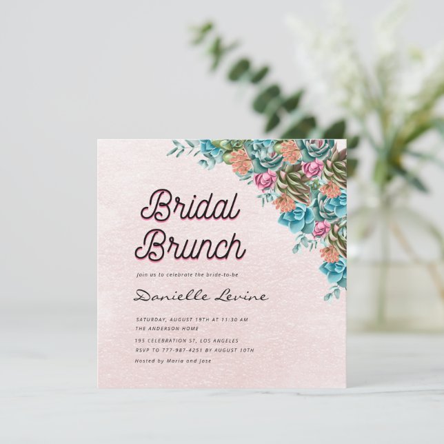 Convites Boas-vindas ao Chá de fraldas de Verão com Sucultu (Em pé/Frente)