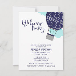 Convites Boas-vindas Bebê Chá de fraldas Balão de Ar Quente