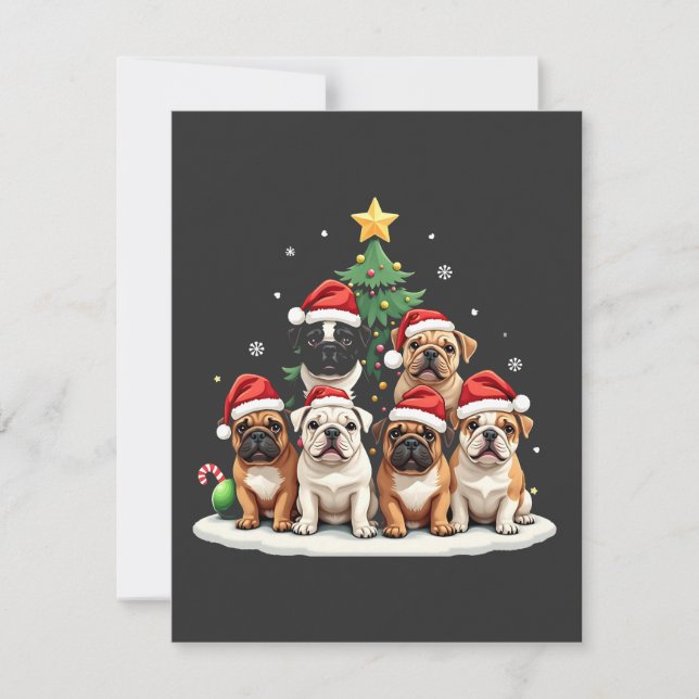 Convites Boate de Natal Árvore Santa Hat Puppy Amantes (Frente)