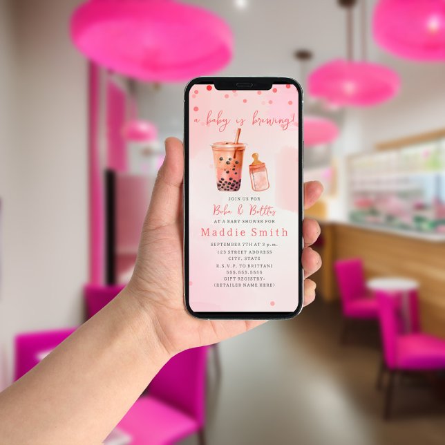 Convites Boba & Bottles Baby está criando Chá de chá (Criador carregado)