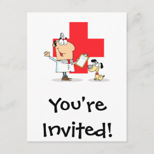 Convites Bobo Cartoon Vet Veterinarian