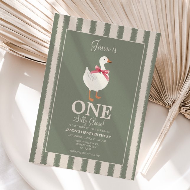 Convites Bobo De Meninos Goose Themed Birthday Invite (Criador carregado)