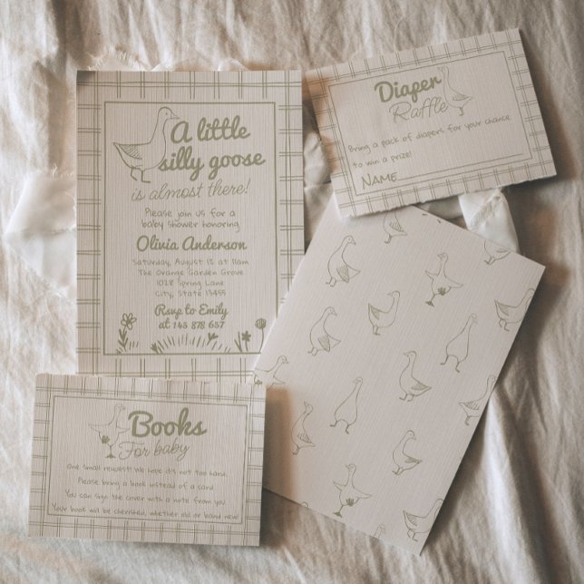 Convites Bobo Desenho Mão Alinha Sexo Chá de fraldas Neutro (Criador carregado)