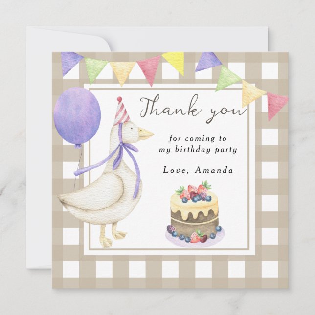 Convites Bobo Goose festa de aniversário obrigado (Frente)