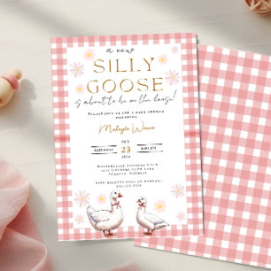 Convites Bobo Goose Gingham Sexo Chá de fraldas Neutro