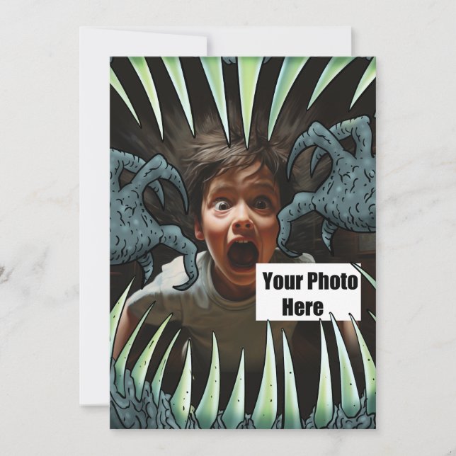 Convites Boca de monstro do Halloween personalizável (Frente)