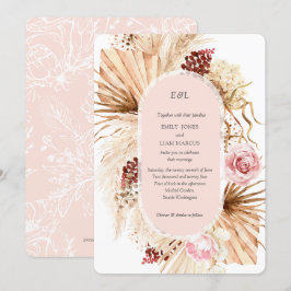 Convites Boca Moderna Pampas Grass Arch Floral Blush PInk