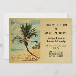 Convites Boca Raton Weding Invitation Beach Palm Tree