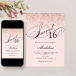 Convites Boca-rosa Confetti Glitter, Doce 16 Aniversário<br><div class="desc">Este convite de moda apresenta brilho suave e perfeito para o seu Sweet 16!. Adicione seu texto personalizado usando o formulário modelo. Opções adicionais para fontes e layout estão disponíveis se você escolher "personalizar mais" no final do formulário de modelo.</div>