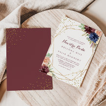 Boda Boda, Nuestra Floral Dourada Geométrica