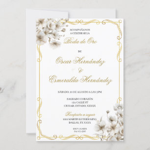 Convites Boda de oro elegante