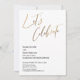 Convites Boda Simples Dourada para Celebrar