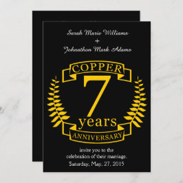 Convites Bodas de cobre 7 anos