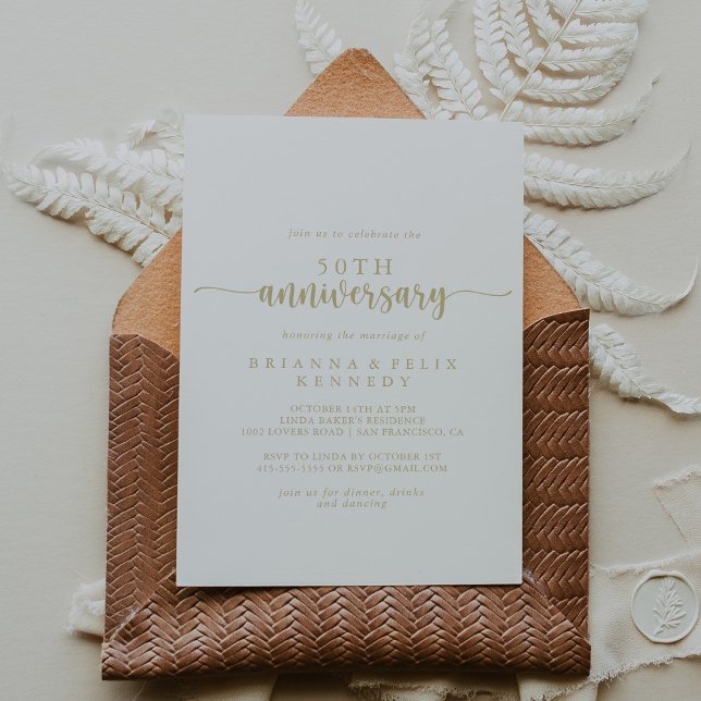 Convites Bodas de Ouro de 50 anos em Caligrafia  (Criador carregado)