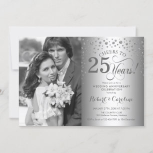 Convites Bodas de Prata de 25 Anos de Casamento com Foto
