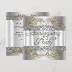 Convites Bodas de Prata de 25 Anos de Casamento Ouro Branco