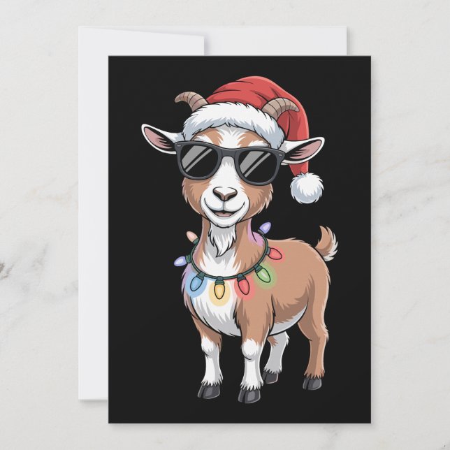 Convites Bode de Natal Chapéu do Papai Noel Óculos de Sol L (Frente)
