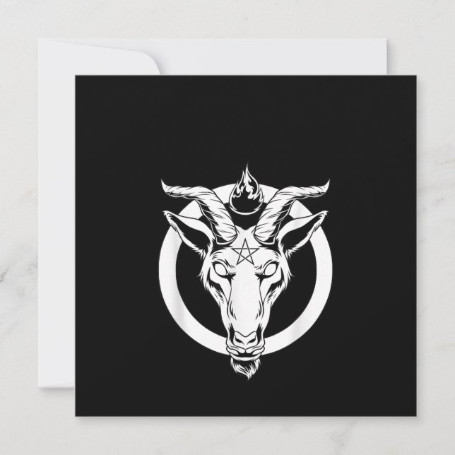 Convites Bode Preto Baphomet, Presente Satanás Lúcifer Beel (Frente)