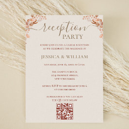 Convites Boêmia com Código QR para Partido de Recepção