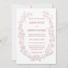 Convites Boêmia Russa do Casamento Floral Rosa