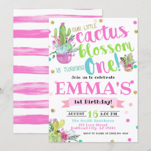 Convites Boêmian Cactus Blossom Um primeiro aniversario