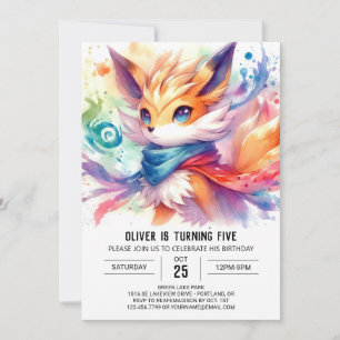 Convites Boêmian Editable Fox Birthday