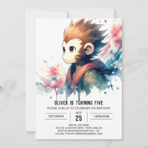 Convites Boêmian Monkey Aniversário Imprimível