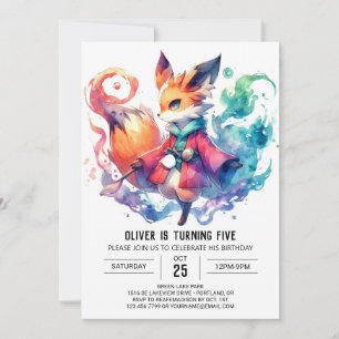 Convites Boêmian Rustic Fox Birthday