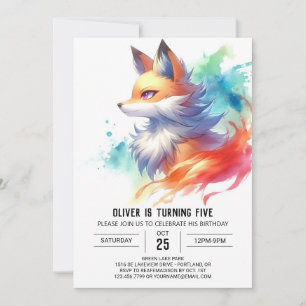 Convites Boêmian Rustic Fox Birthday
