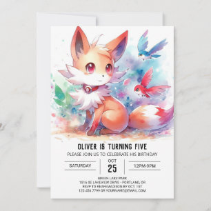 Convites Boêmian Rustic Fox Birthday