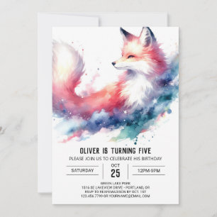 Convites Boêmian Rustic Fox Birthday