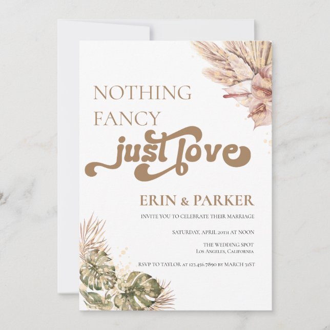 Convites Boêmio Retro | Foto  Casamento Simples (Frente)