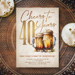 Convites Boer Mens Engraçado aniversário de 40 anos<br><div class="desc">Celebre os 4-0 grandes com estilo e humor com este design de aniversário de cerveja. A tipografia do ouro é elegante e evoca um legal copo de cerveja, dando-lhe um clássico toque de vintagem. Perfeito para o homem (ou para a mulher!) na sua vida que ama os seus retardatários, vendedores...</div>