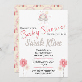 Convites Bohemian Baby chá de fraldas convidado, boho