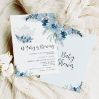 Bohemian Blue Floral Baby está criando Chá de fral