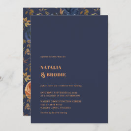 Convites Bohemian Blue Rust Floral