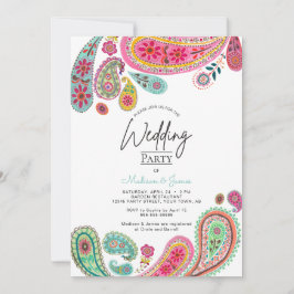Convites Bohemian Boho Chic Indian Paisley Wedding