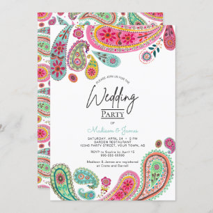Convites Bohemian Boho Chic Indian Paisley Wedding