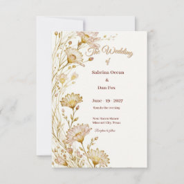 Convites Bohemian, botanical style Invitation