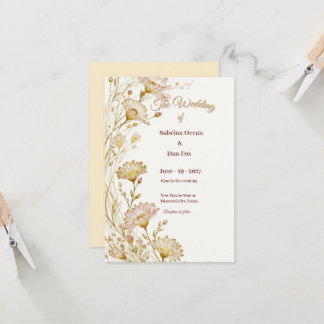 Convites Bohemian, botanical style Invitation