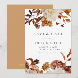 Convites Bohemian Burnt Orange Fall Floral Salvar Data