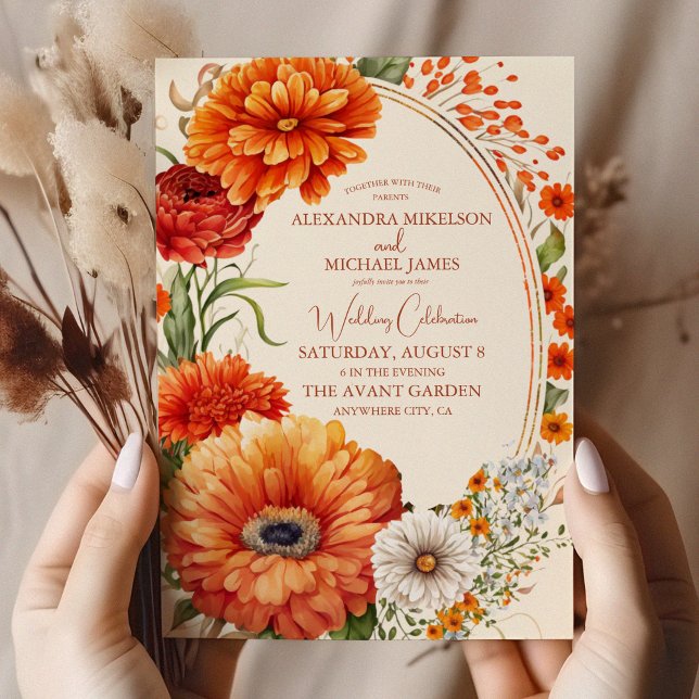 Convites Bohemian Chic Floral Terracotta Wedding (Criador carregado)