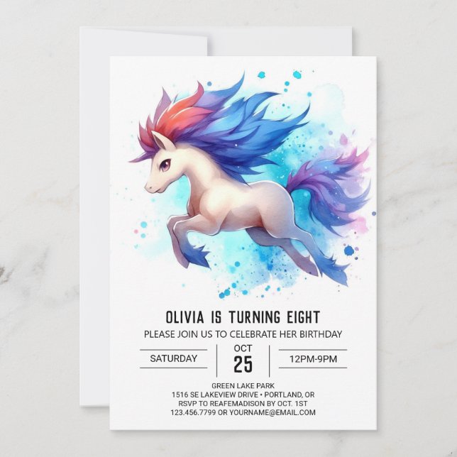 Convites Bohemian Custom Horse Birthday (Frente)